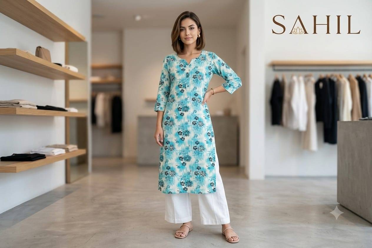 1045 Series By Fashid Wholesale Designer Ethnic Wear Collection Rayon print Kurtis At Wholesale Price